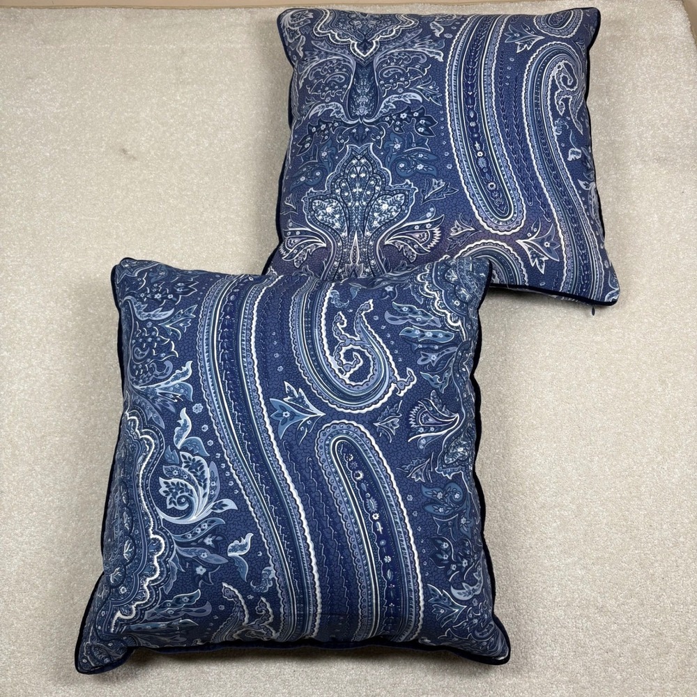 Ralph Lauren Home Blue Paisley Pillow Cover 18x18 Accent Decor